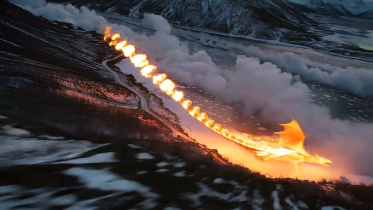 AI video example: Fire dragon fjord — AI video generator